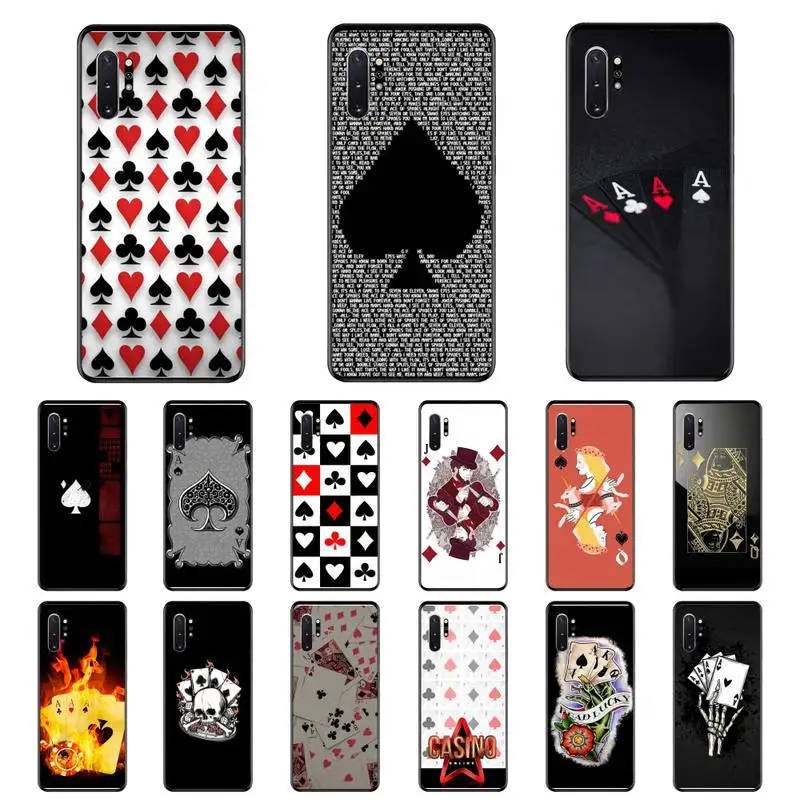 

Poker Phone Case For Samsung Note 7 8 9 20 Note 10 Pro lite 20ultra M20 M10 Case