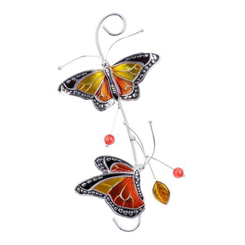 

Simulation Vine Butterfly Wall Hanging Ornament Alloy Window Hangings Pendant for Home Indoors Wall Decorations Garden