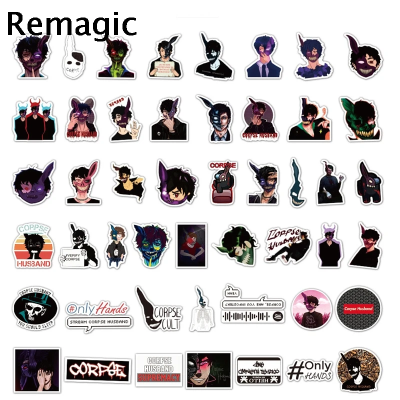 

50pcs Horror halloween Corpse Anime Children Scrapbooking Stickers Waterproof PVC Skateboard Guitar Suitcase Funny Graffiti