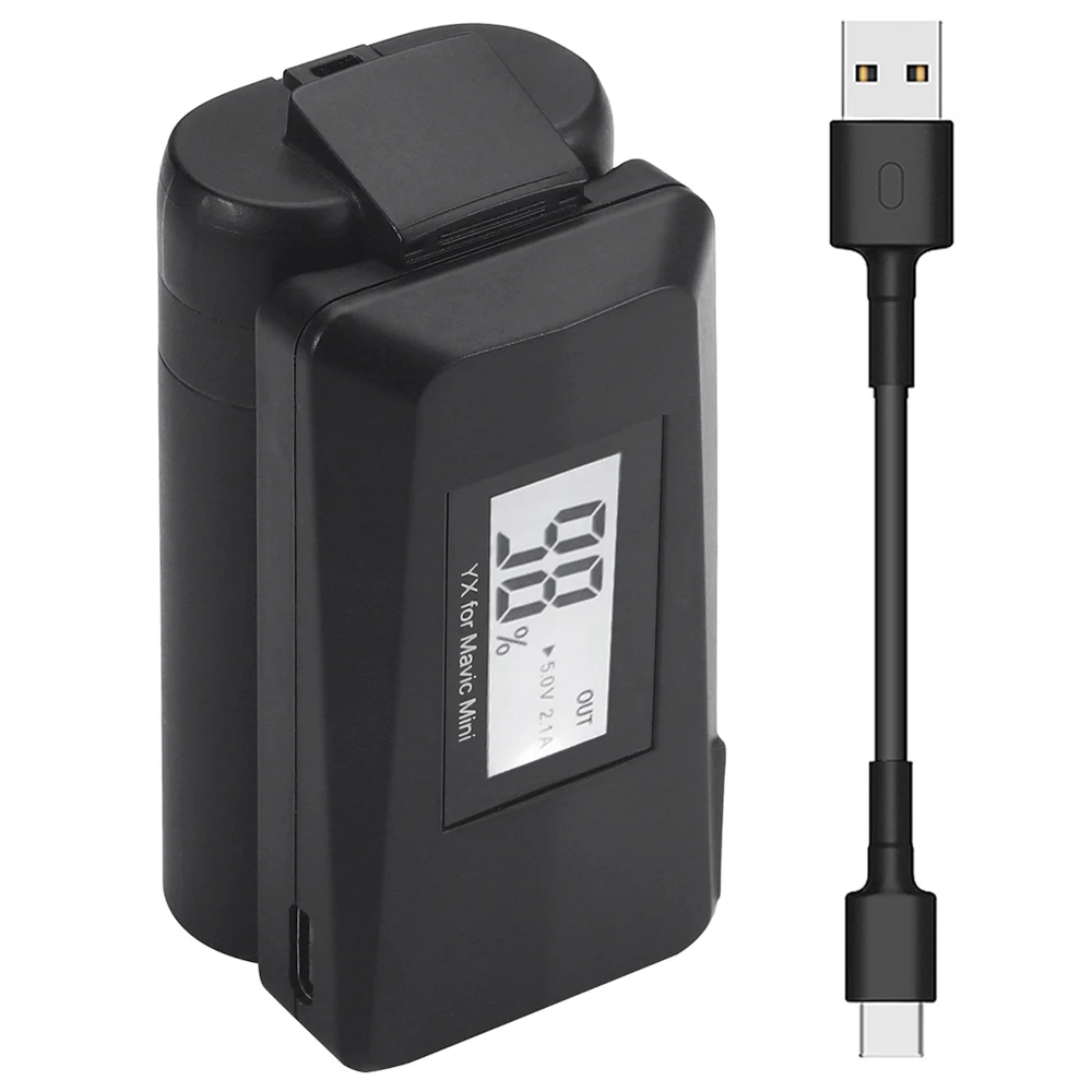 Mavic Мини цифровой Дисплей USB Зарядное устройство с разъемом TYPE C кабель