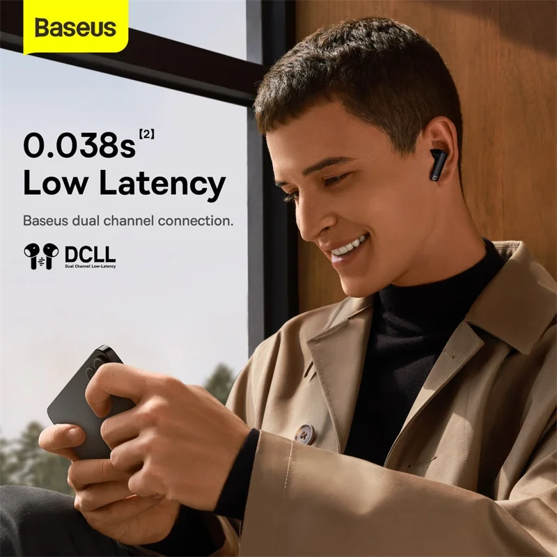 Baseus Bowie E9 Wireless Earphone Bluetooth 5.3 with 4-mics ENC True Headphone Noise Canceling Gaming Sport HiFi Earbud | Электроника