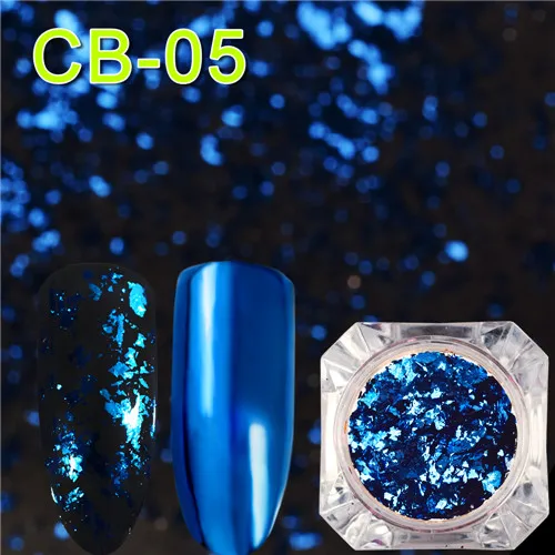 CB05 1 шт голографический блестящий для ногтей порошок пыль Золотой Серебристый неправильной формы хлопья фольга блестки для украшения ногтей маникюр BECB01/02 - Цвет: CB05