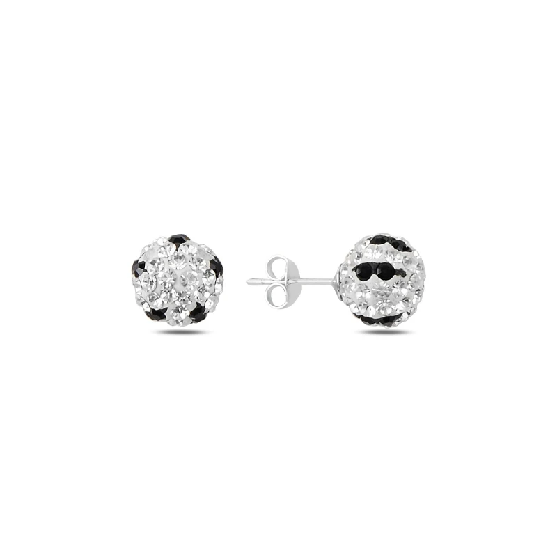 

Silverlina Silver Zircon Stone Ball Earrings
