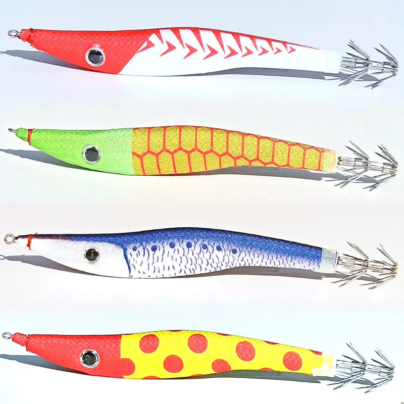 

4pcs 60g/80g/100g/120g octopus jig Lead jig squid jigs Japan type fishing squid lures squid hook glow in dark