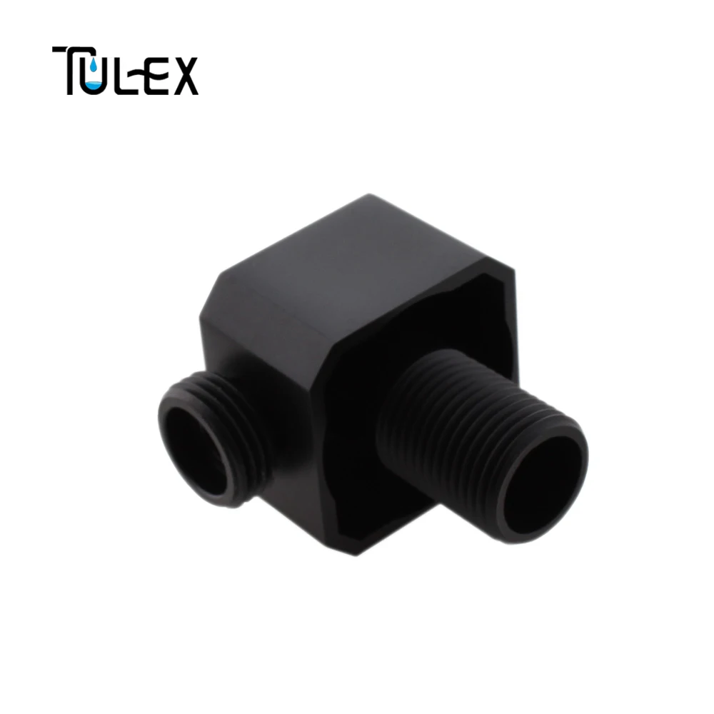 TULEX черная насадка для душа, аксессуары для ванной комнаты, октогональная ванная комната, настенный соединитель, кронштейн для ванной комнаты, локоть трубы