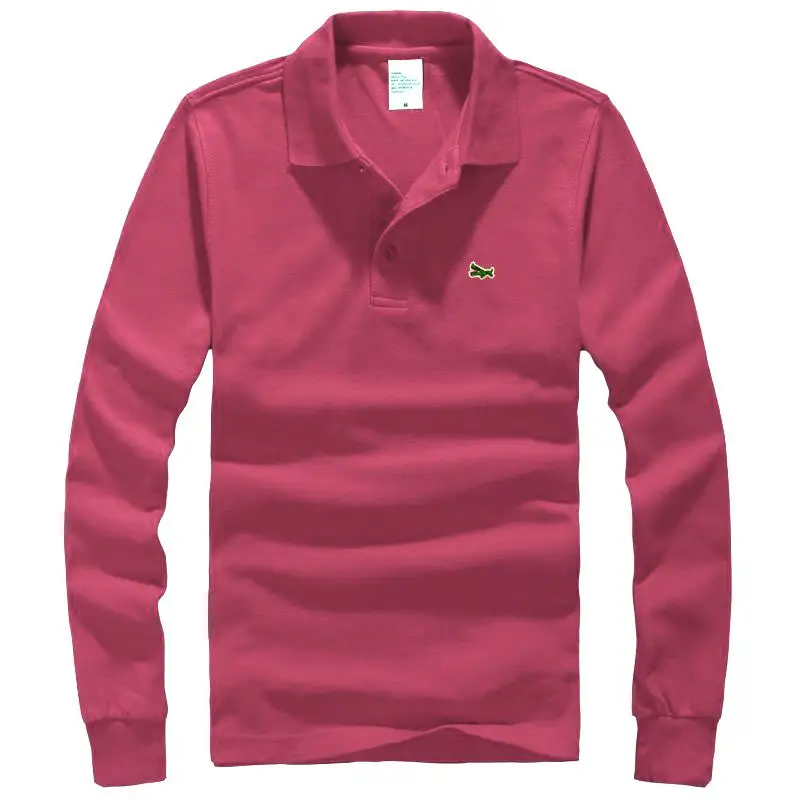 Рубашка-поло мужская с длинными рукавами 100% хлопок Повседневная модная