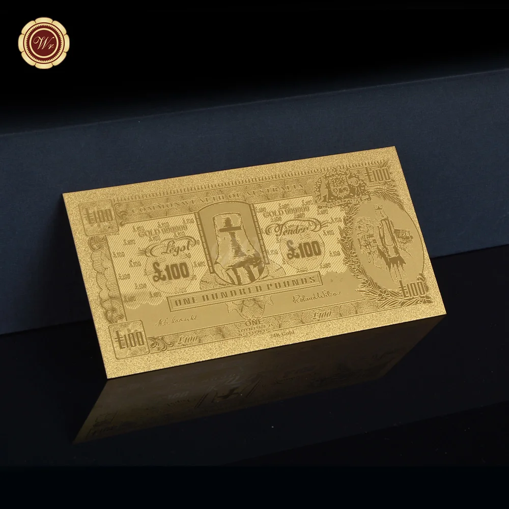 Оптовая продажа новые австралийские банкноты WR из золотой фольги 1/2/5/10/100/500