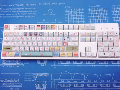 Все страны Рождество PBT сублимации Keycap оригинальная высота механическая клавиатура, посвященная вишневого цвета маленькая Пчелка - Цвет: IWC Christmas