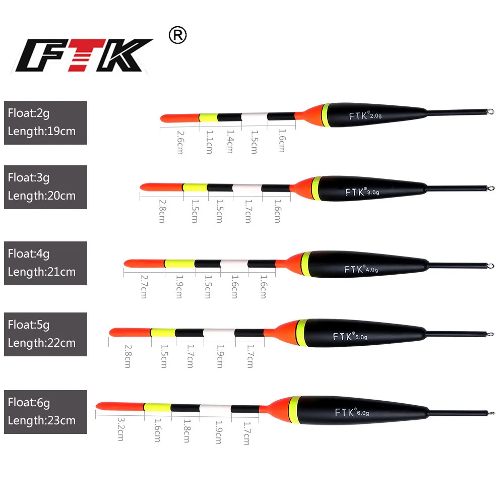 FTK Barguzinsky Fir Light On The Dark 5 шт./лот рыболовный поплавок длиной 19-23 см весом 2-6 г для