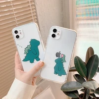 Cute Cartoon Animal Dinosaur Shockproof Phone Case For iPhone Pro Max plus 2020 Transparent Soft TPU Cover