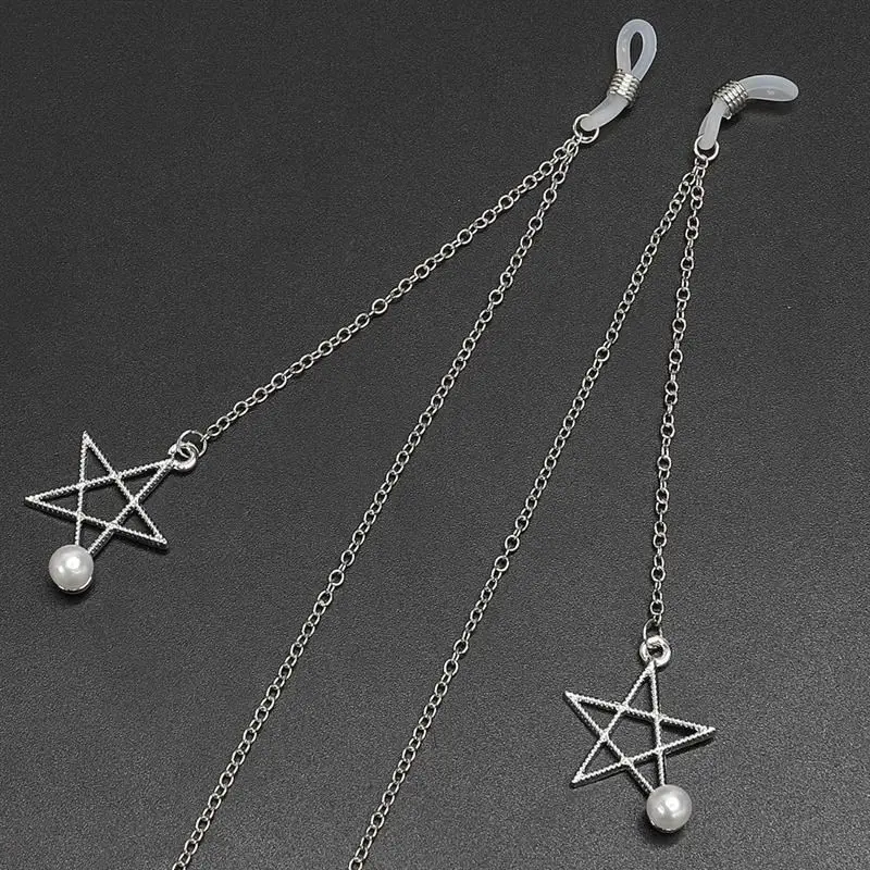 

Glasses Chain Metal Chain Cute Pearl Five-pointed Star Pendant Accessories Fresh Neck Wear Metal Glasses Chain Jewelry