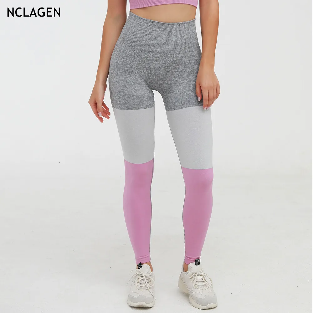NCLAGEN вязаные Бесшовные штаны для йоги спортивная одежда спортзала спортивные