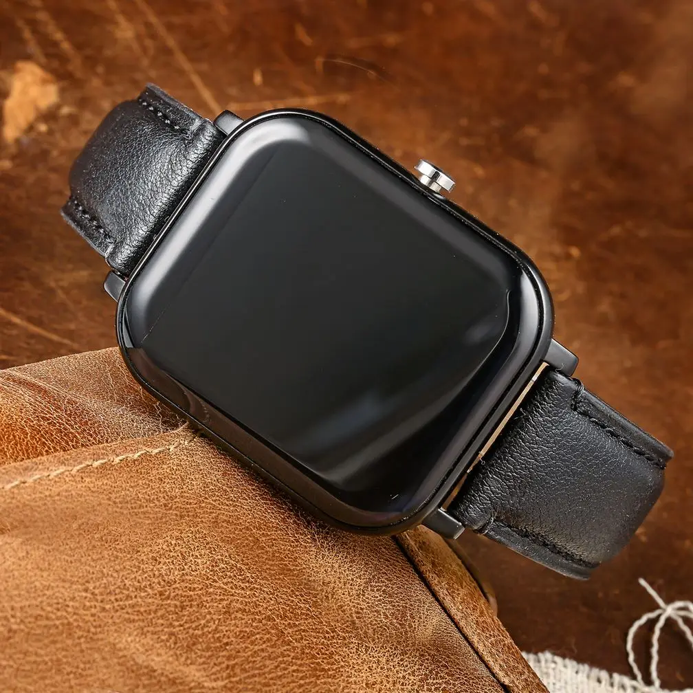 Ремешок из натуральной кожи для наручных часов быстросъемный винтажный черный