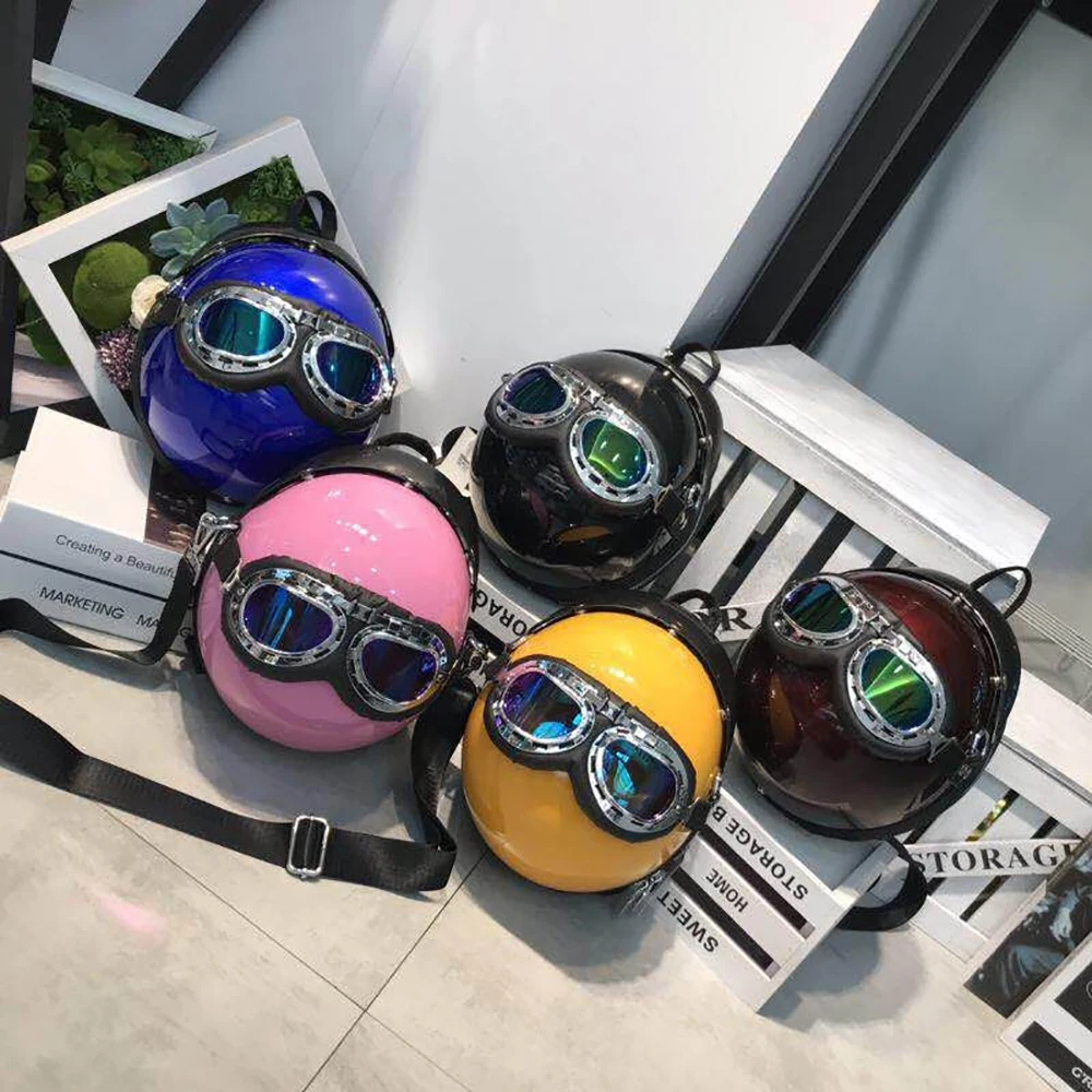 

New Style Personalized & Creative Backpack For Women 2021 Helmet Shape Shoulder Riding Bagpack Hard Case Cross-body Shoulder Bag