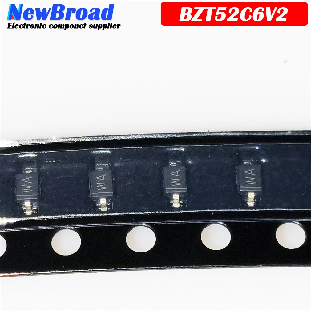 50 шт. SMD Diode BZT52C6V2 WA 6 2 V SOD-123 1206 стабилизирующая трубка напряжения | Электронные