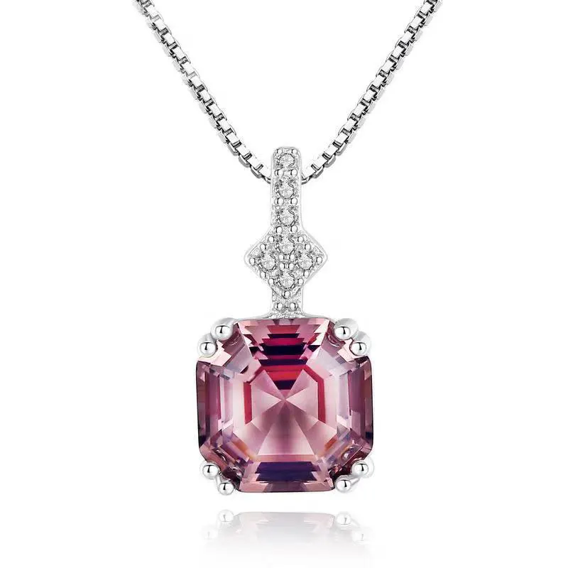 

Luxury 925 Sterling Silver Necklace For Women Morgan Stone Box Fashion Sautoir Exclusively Wedding Engagement Jewelry