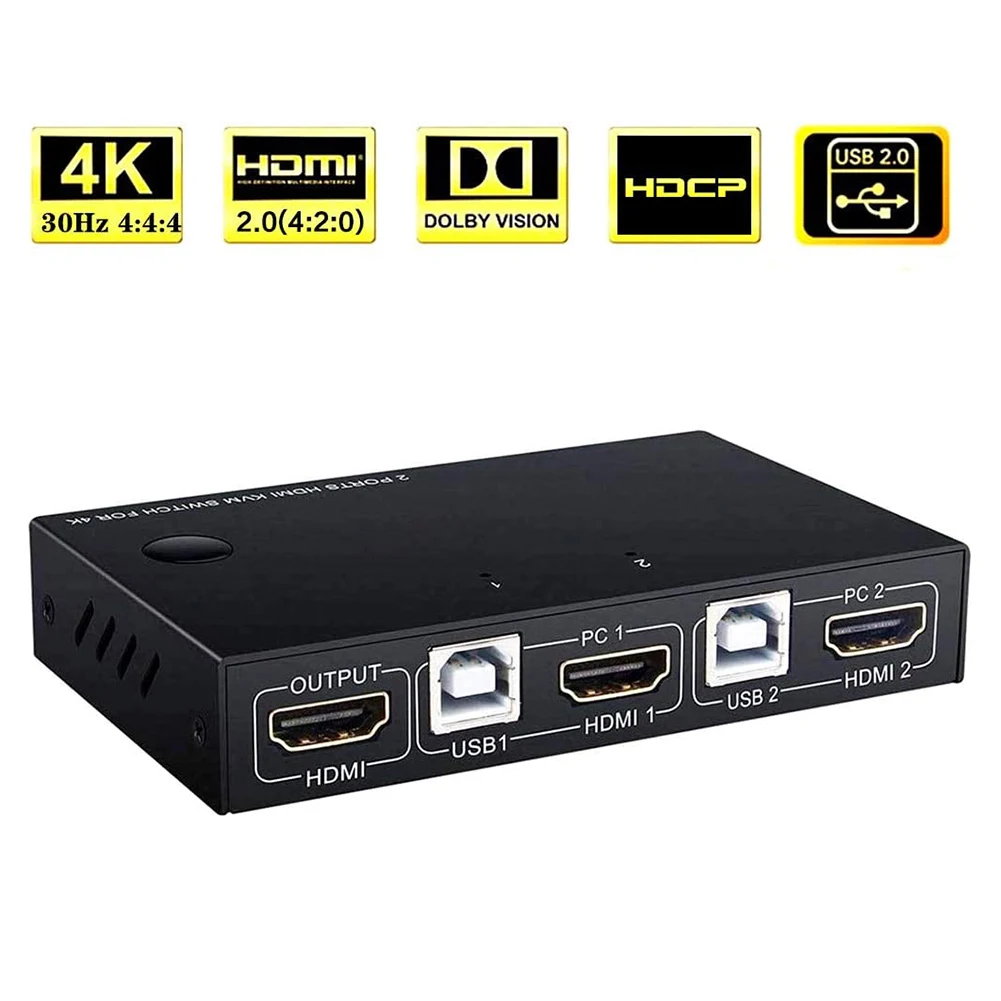 USB 2 0 KVM переключатель HDMI порта коробка видео коммутатор сплиттер с поддержкой