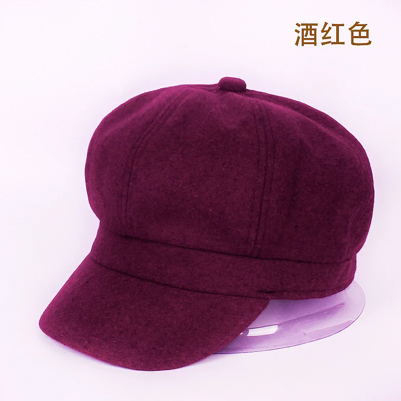 Осень-зима головные уборы для женщин Восьмиугольные шапочки Женская