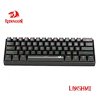 Redragon Lakshmi K606 Радужная USB Механическая игровая клавиатура синие красные переключатели 61 клавиши проводной съемный кабель, портативная для путешествий