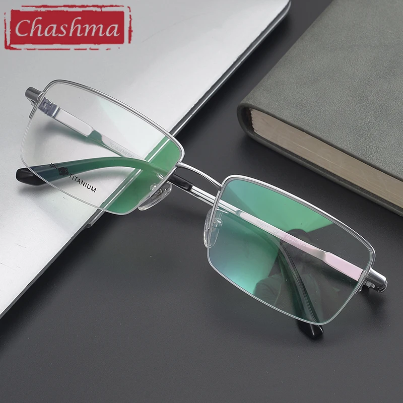 

Chashma Top Quality Men Prescription Glasses Frame Pure Titanium Eyeglasses IP Plating Not Lose Color Spectacles