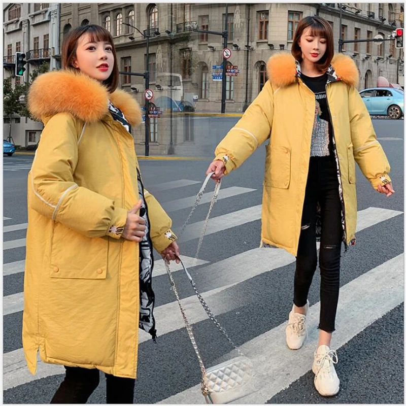 Модные теплые длинные женские парки с капюшоном плотное зимнее пальто для женщин