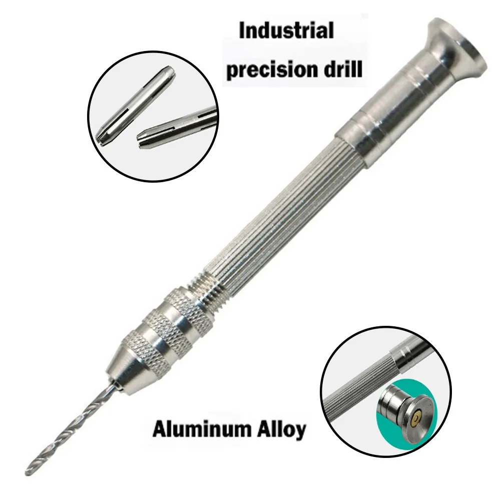

11pcs Mini Micro Aluminum Hand Drill Chuck With 10pcs HHS Drill Bit Jewelry Craft DIY Tool For PCB Craftsjewelry Wood Plastic