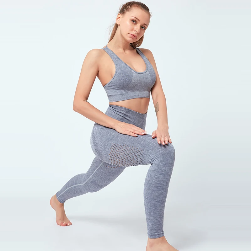 

New Seamless Yoga Set Women Gym Fitness Clothing Sports Bra+High Waist Leggings2Pcs Yoga Suit Training Sport workout Sportswear