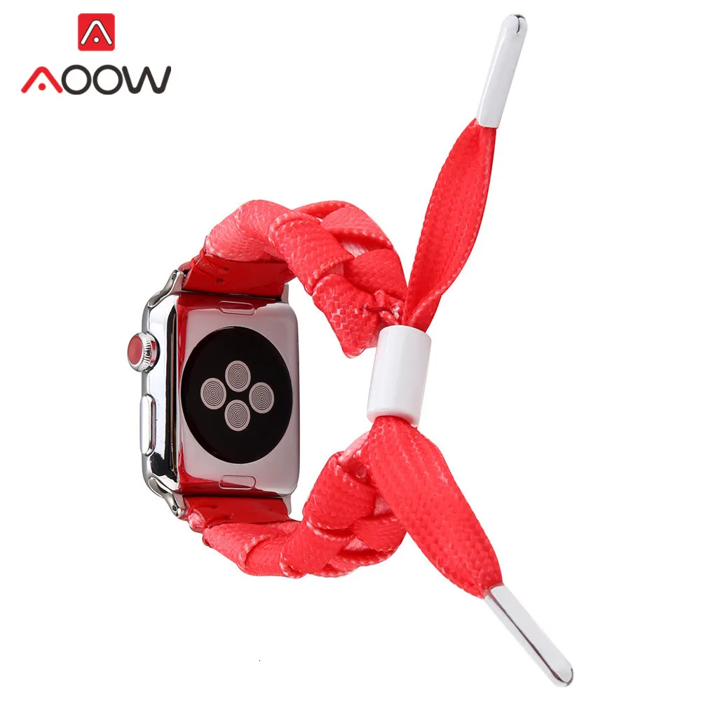 Модный креативный нейлоновый кожаный ремешок для часов для Apple Watch 38 мм 42 мм 40 мм 44 мм плетеный браслет ремешок для iwatch 1 2 3 4