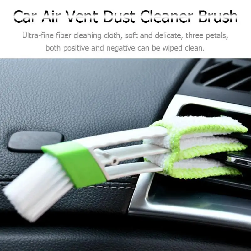 1Pc Car Cleaning Brush Double Ended Air Conditioner Vent Slit Instrumentation Dusting Blind Keyboard Washer | Автомобили и