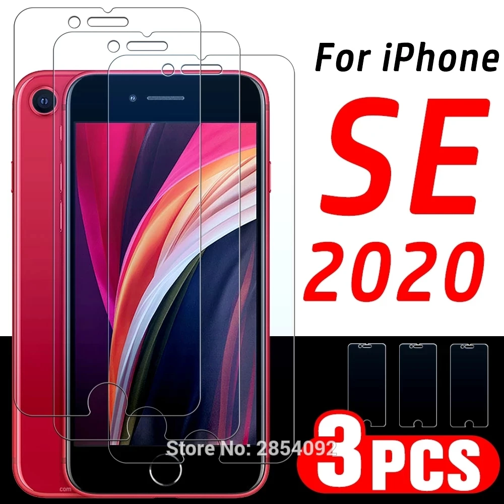 

Protective glass on for iphone se 2020 screen protector i phone 7 8 tempered glas ip ise i7 i8 se2020 armor sheet film 1 2 3 pcs