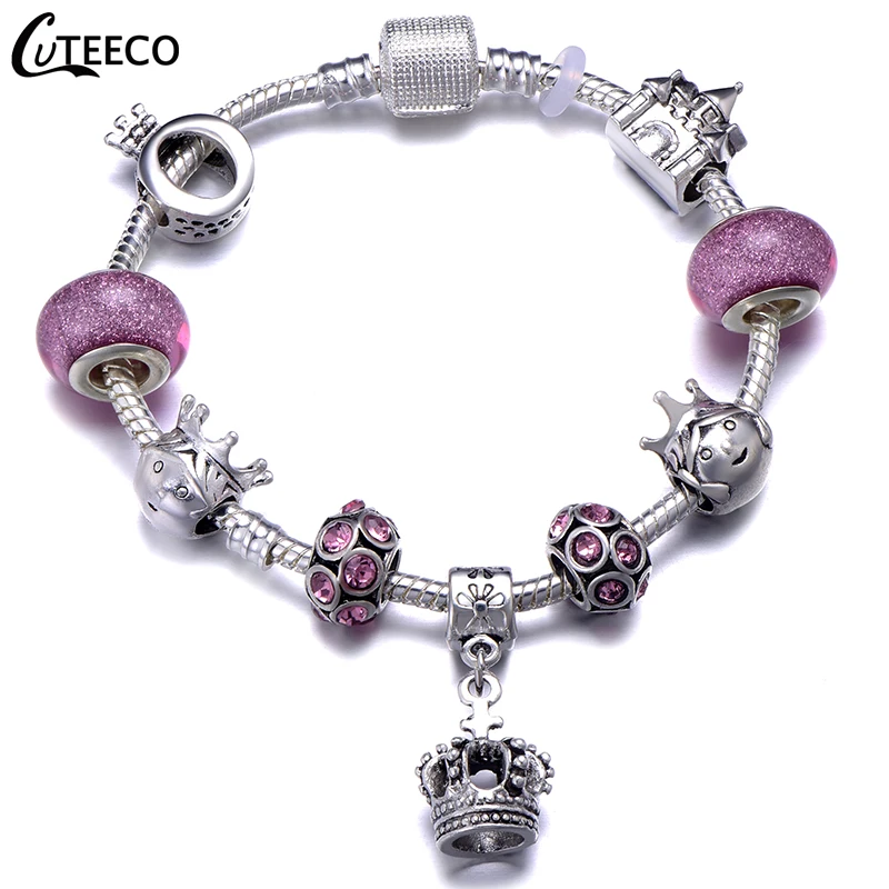 CUTEECO классический кулон в виде короны женские очаровательные браслеты