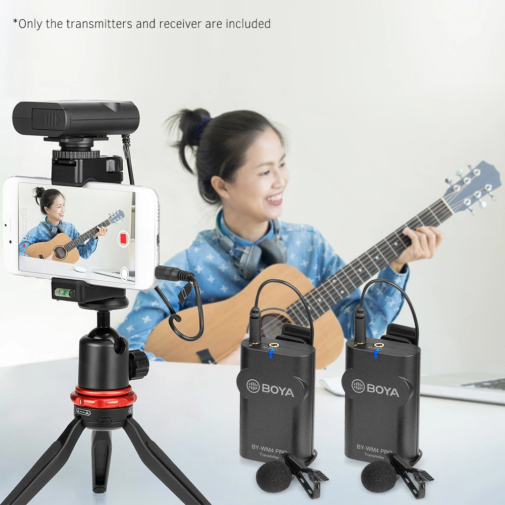 BOYA BY WM4 Pro K2 Портативная Беспроводная микрофонная система 2 4G (двойные Передатчики