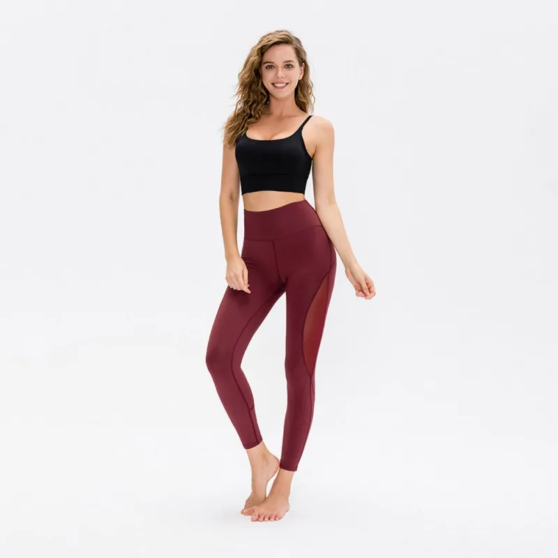

Women's Tight Yoga Trousers High Waist Hip Running Sports High Elastic Speed Dry Net Breathable Fitness Pants