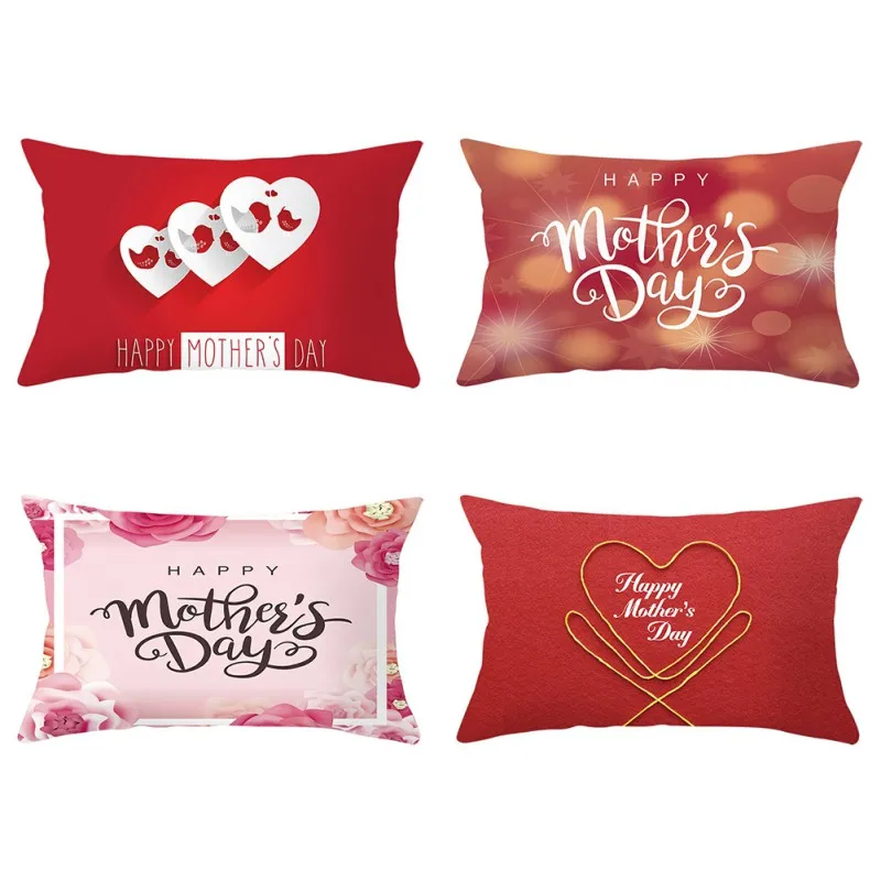 

Pillowcase for Mother's Day 4PCS Lumbar pillowcase Mother's Day Gift Peach Parchment Bright color suitable for decoration