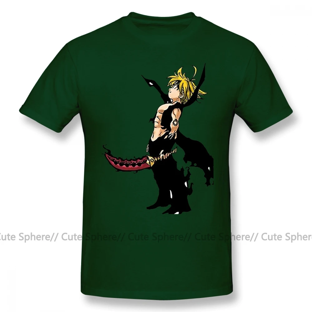 Футболка Meliodas, футболка Meliodas, 6xl, графическая футболка, короткий рукав, Мужская забавная летняя футболка из 100 хлопка - Цвет: Dark Green