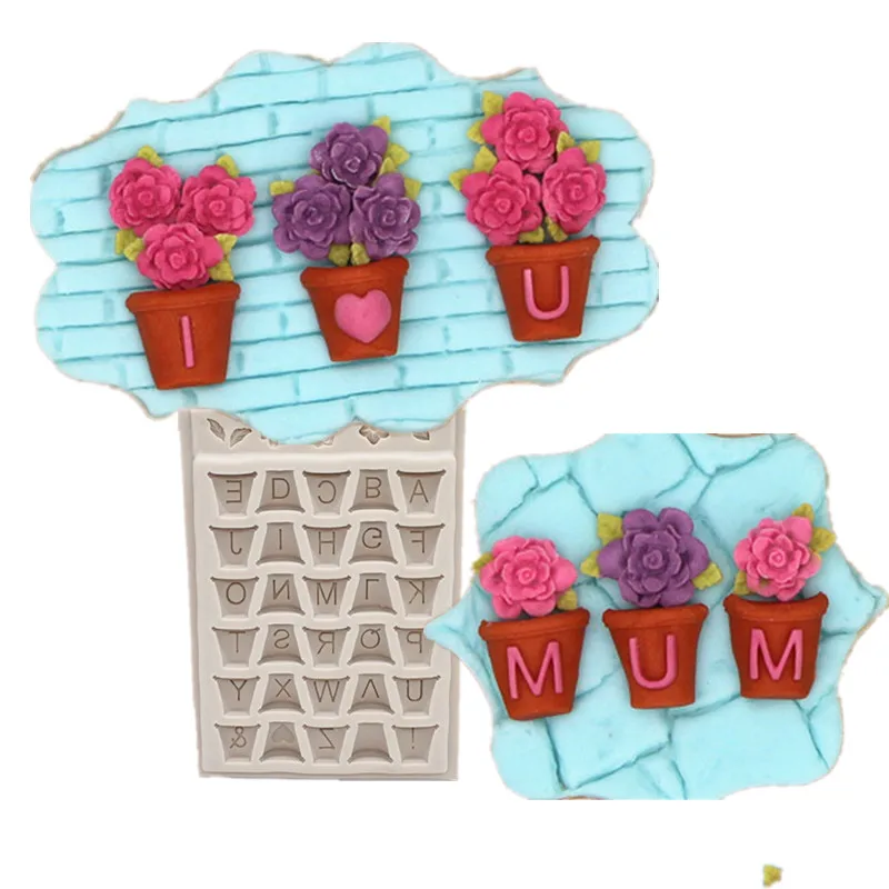 

1pc Alphabet flowers lace cake mold fondant mold silicone mould cake decorating tools DIY cake baking Tools FTM1344