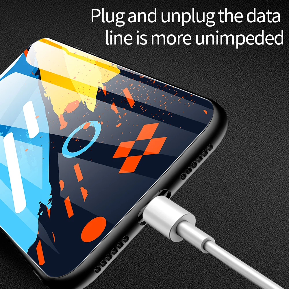 Graffiti Tempered Glass Phone Case For iPhone 11 Pro 7 8 Plus 3D Metal Lens Soft TPU Back Cover X XS XR Colorful Capa | Мобильные