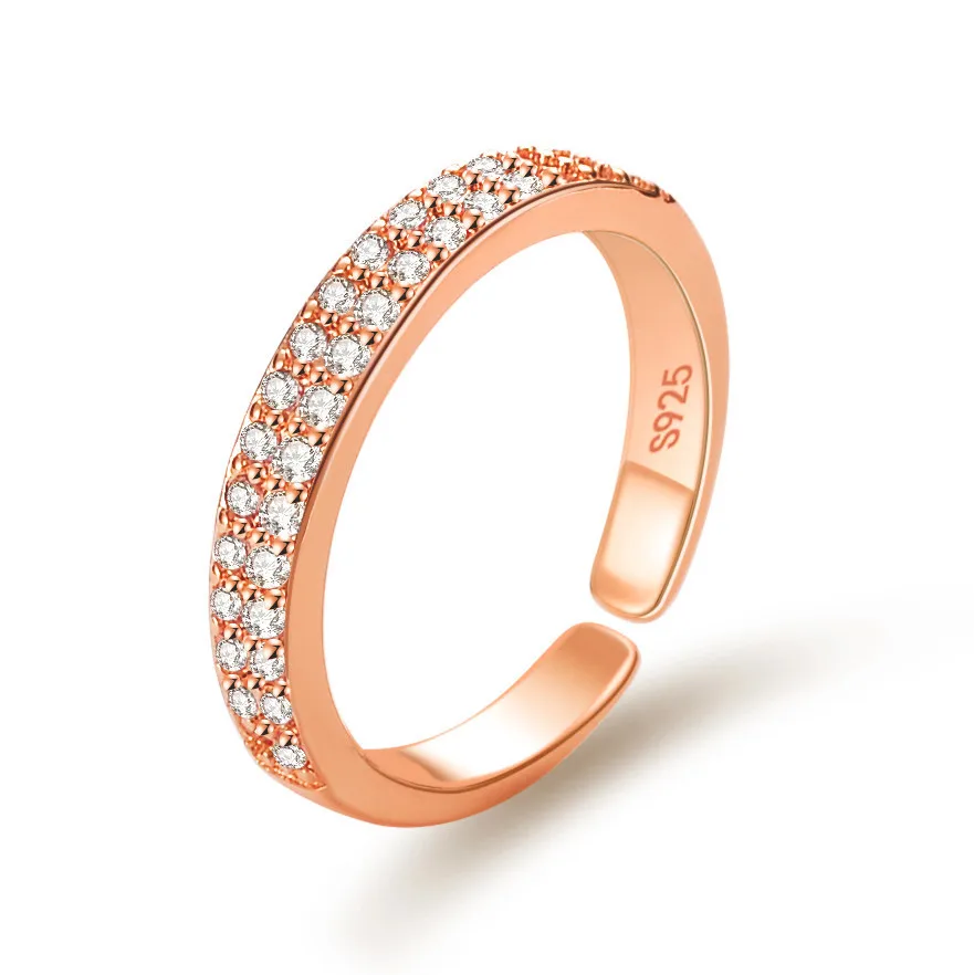 

2021 Full of Shiny Diamond Lover's Openings Rings Men's and Women's Rings Double Row Diamond Rings