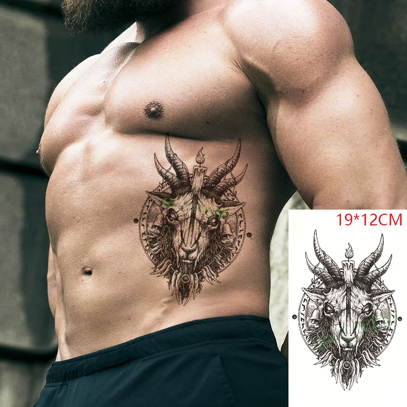 

Водонепроницаемый Временная тату-наклейка для Коза свечи-колокольчики животных Тотем поддельный татуировки золотого и серебряного флэш-т...