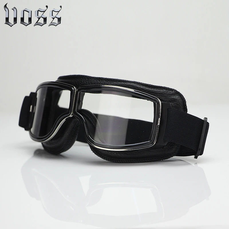 Новейшие стильные кожаные очки винтажные мотоциклетные ретро для шлема |