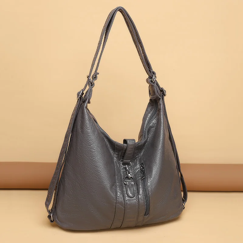 

2021 New Fashion Multifunctional Backpack Ladies High Quality Leather Shoulder Bags Female Designer Large Capacity Messenger Bag