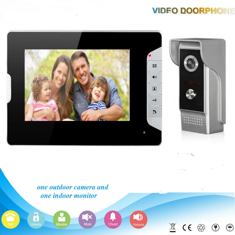 Визуальный домофон 7 ''TFT LCD проводной видеодомофон для помещений монитор 700TVL