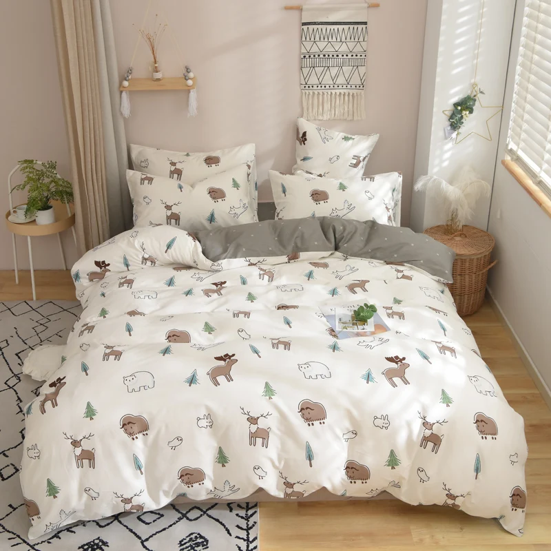 TUTUBIRD-Kids Cartoon style bedding set 100% cotton soft bed linen cactus rose print duvet cover twin queen king size bedspread | Дом и сад