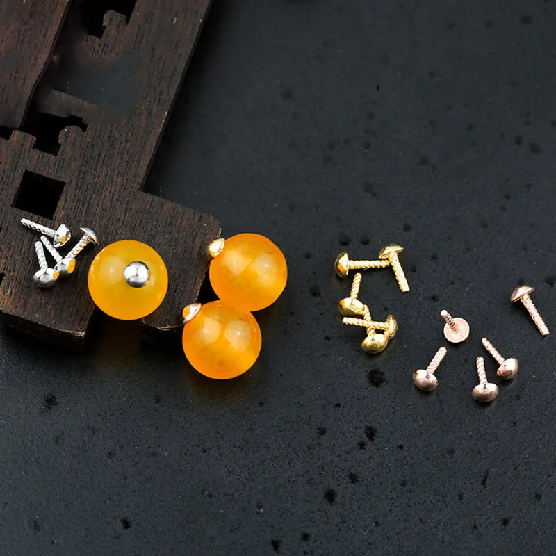 Винтовые штифты с плоской головкой из серебра 925 пробы 5 шт./лот 6x3 мм Т образный