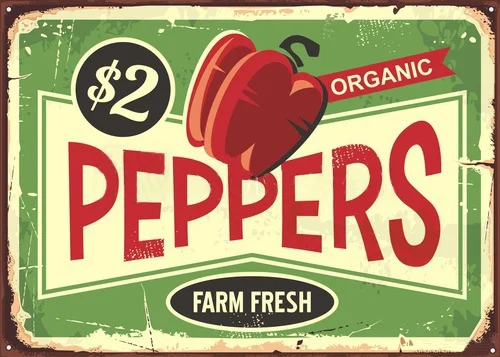 

Peppers Cool Style Metal Tin Sign Decor Bar Pub Home Vintage Retro Poster