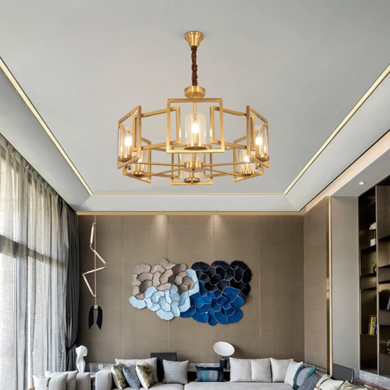 Французская роскошная хрустальная люстра освещение Золотая медь люстры для