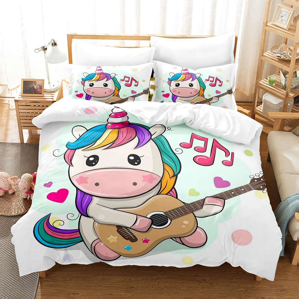 

Children Bedding Sets Gifts Horse Colorful Horse Printing Duvet Cover Sets For Kids Girls Boys 2/3pcs