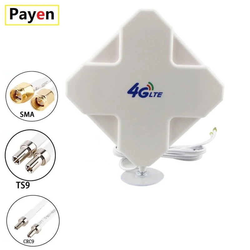 PAYEN Antenna 4G LTE Antenna High Gain 35dBi Dual Cable SMA TS9 CRC9 Connector Antenna for 3G 4G Router Modem