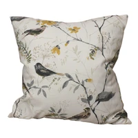 curcya birds cushion cover spring summer autumn yellow home decorative throw pillow cases