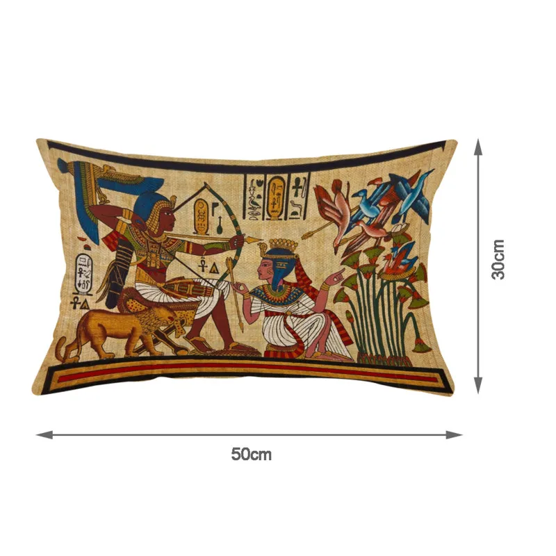 

Ancient Egypt Religion Pattern Pillow Case for Bedroom Sleeping Single Side Linen Cushion Cover Vintage Decorative Pillowcase